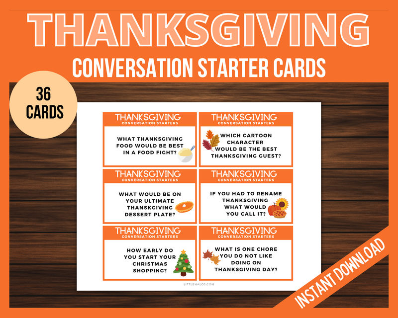 Thanksgiving Conversation Starter Questions Printable