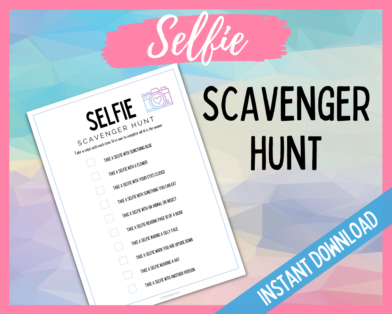 Selfie scavenger hunt