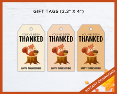 You've been thanked gift tags printable