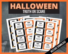 Halloween Truth or Scare printable game