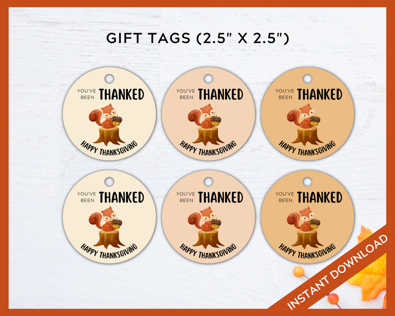 You've been thanked round gift tags