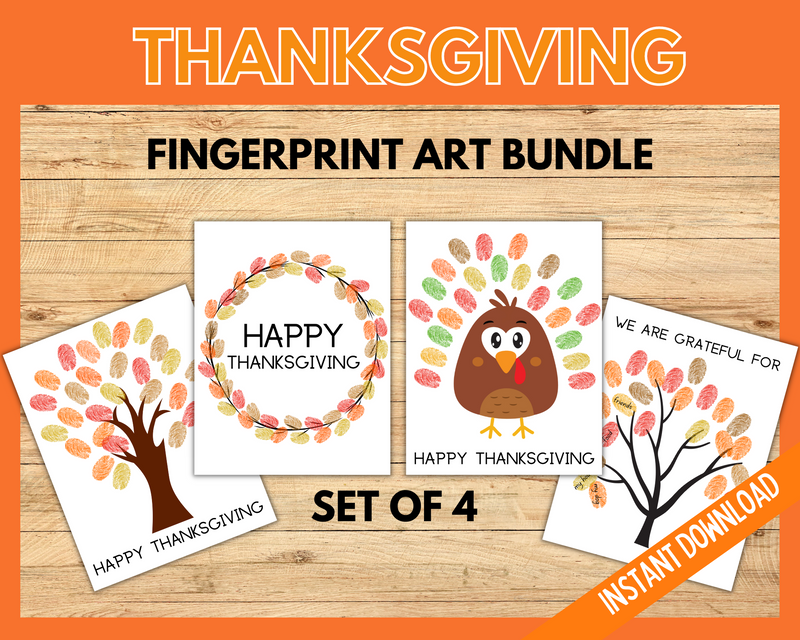 Thanksgiving fingerprint craft activity printable