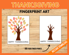 Thanksgiving fingerprint preschool art activity