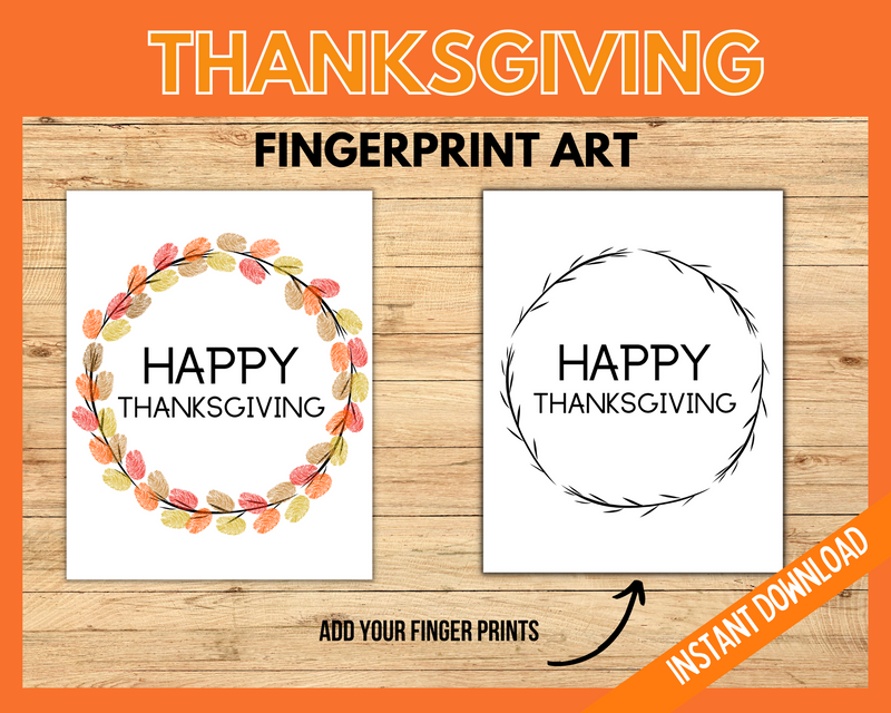 Thanksgiving Fingerprint Art Thanksgiving Fingerprint Art