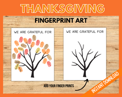 Thanksgiving printable fingerprint craft activity