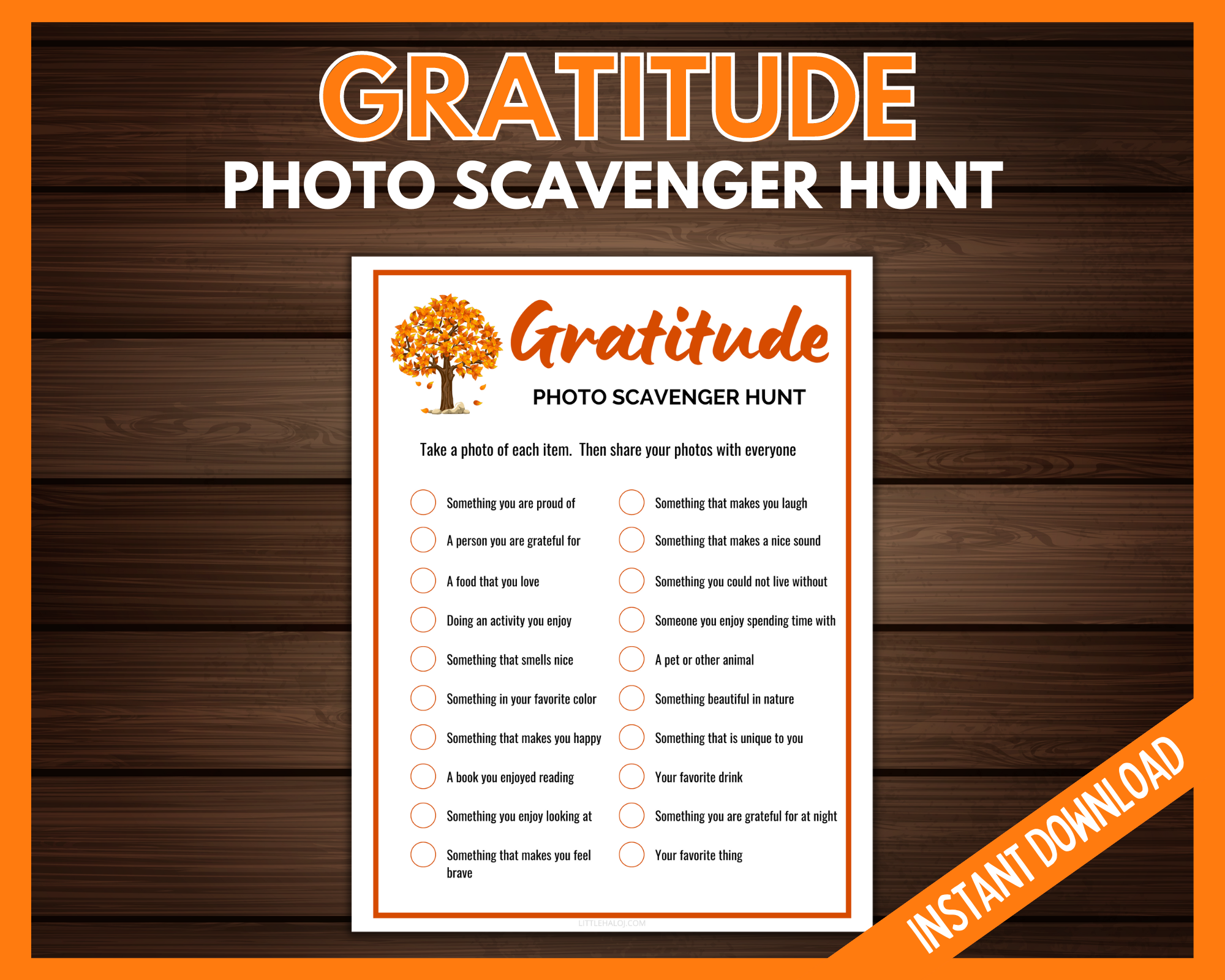 Gratitude Photo Scavenger hunt