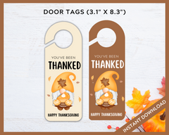 You've been thanked thanksgiving door sign