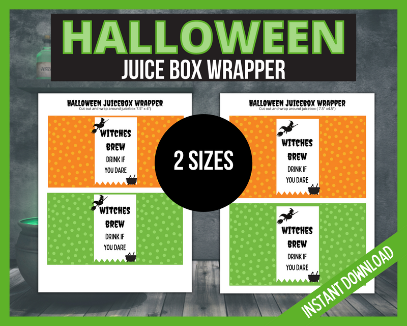 Halloween Juice Box labels printable