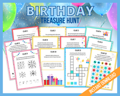 Teen birthday treasure hunt printable