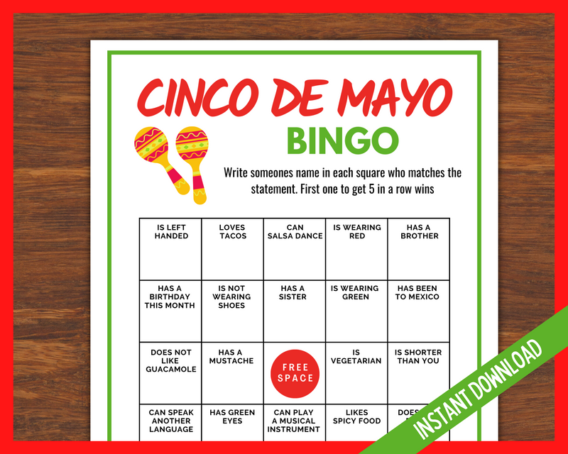 Cinco De Mayo Bingo Game