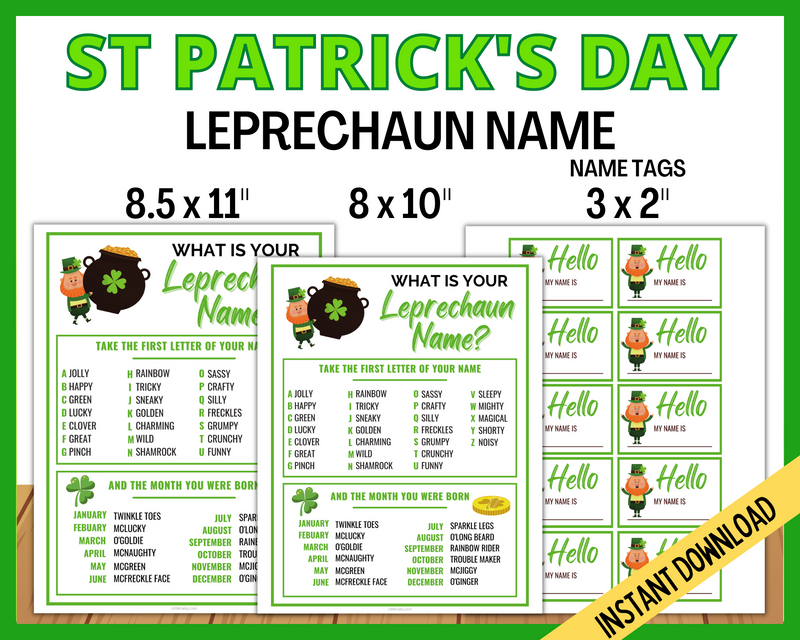 St Patricks Leprechaun Name Printable Game