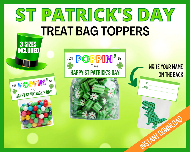 St Patrick's Day Poppin Treat Bag Topper