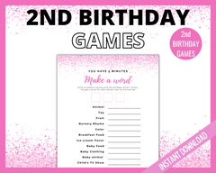 2nd Birthday Games Make a Word