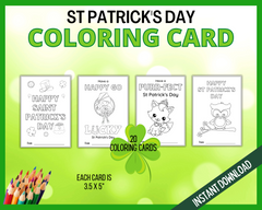 St Patricks Day Printable Kids Coloring Cards