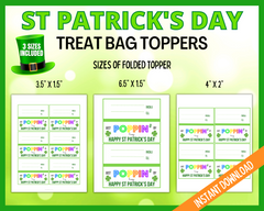 Just Poppin by to day Happy St Patricks Day treat bag topper