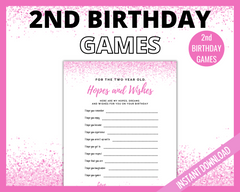Second Birthday Games Hopes and Wishes for 2 year old