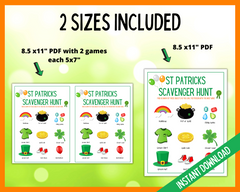 St Patricks Day Printable Scavenger Hunt for kids