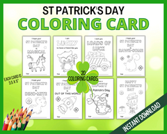 St Patricks Coloring Cards Printable
