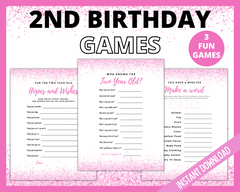 Second Birthday Games Pink Sprinkles theme