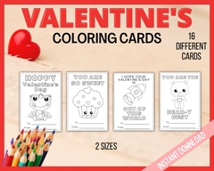 Valentine's Activity for kids, kids coloring cards