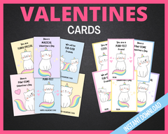 Cat valentines day printable cards