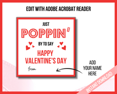 Valentine's Day Pop It Gift Tag Red