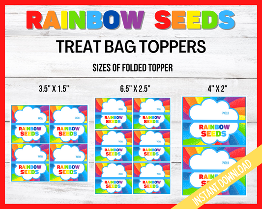 Printable Rainbow Seeds Topper for St Patricks Day