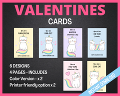 Valentines day printable cat cards