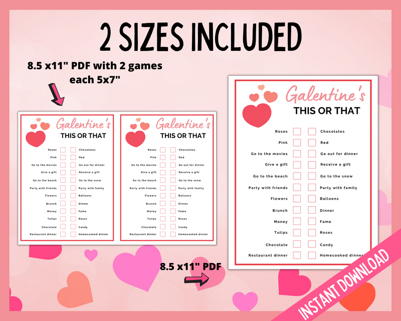 Valentine's Galentine's Day This or That Game
