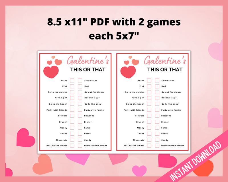 Galentines would you rather game