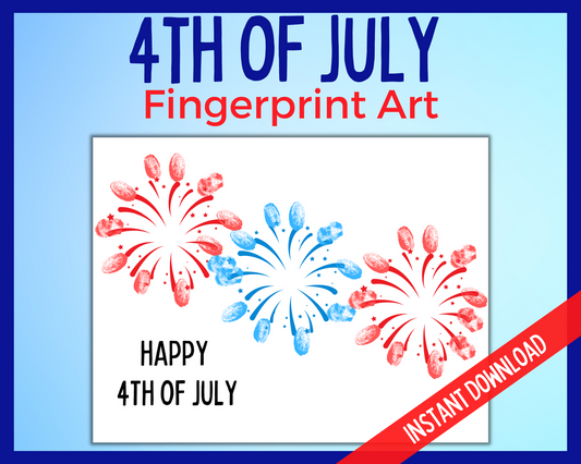 fourth of July Firecracker fingerprint artwork