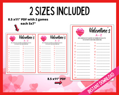 Valentines Day A-Z Game - Printables