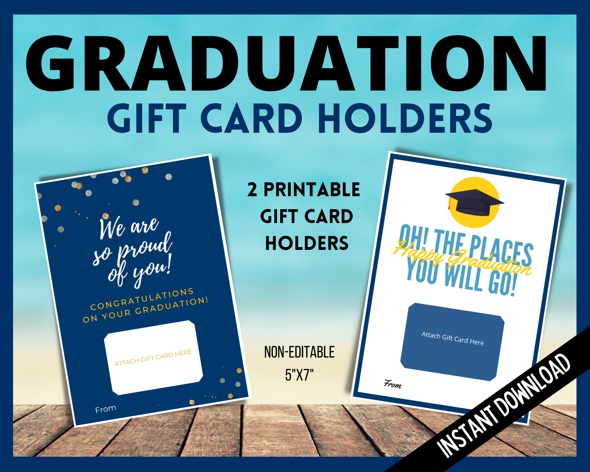 grad gift card holder Graduation Gift Card Holders - Blue