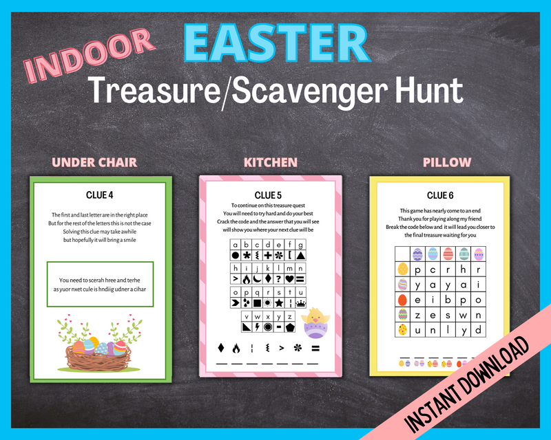 Easter Treasure Hunt Clues for Teens with puzzles to solve