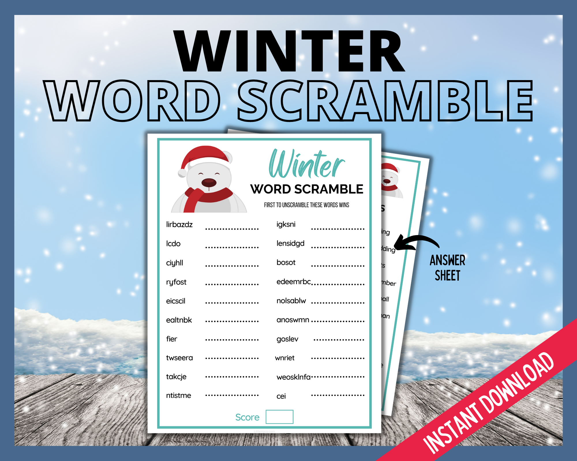 winter-word-scramble-littlehaloj for Winter Word Scramble Free Printable Winter Word Scramble | LittleHaloJ for Winter Word Scramble Free Printable