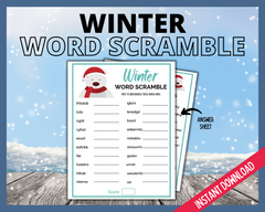Winter Word Scramble Game