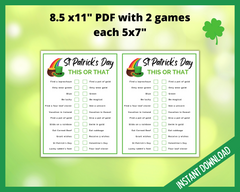 St Patricks Day This or That Game