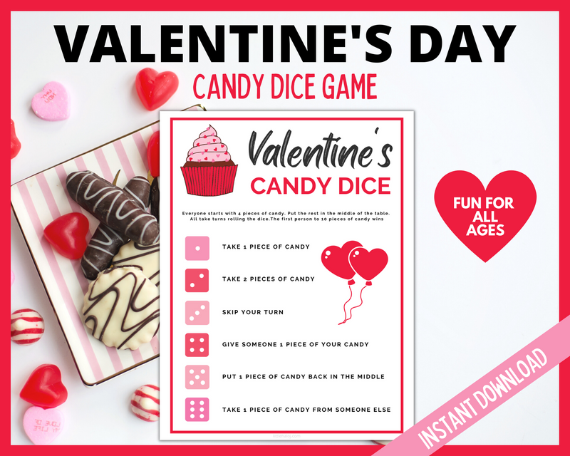 Valentines Day Candy Dice Game