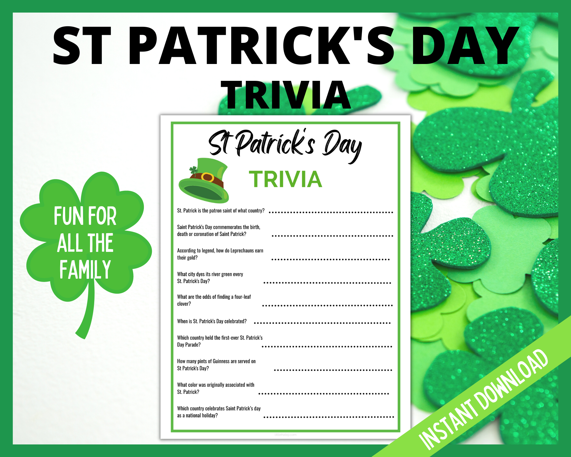 St patricks day trivia printable