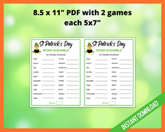 Leprechaun Printable word scramble game 