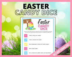 Easter Candy Dice Printable Game