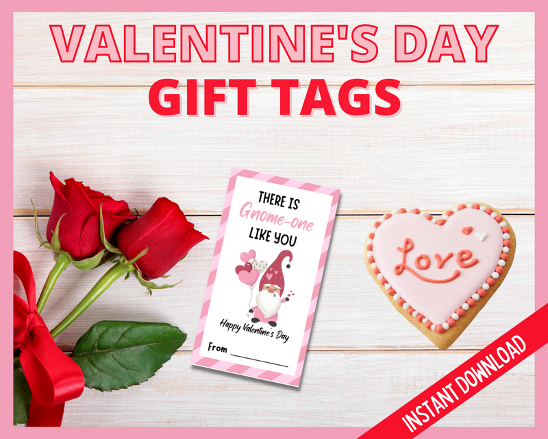 Happy Valentines Day Gnome Gift Tag