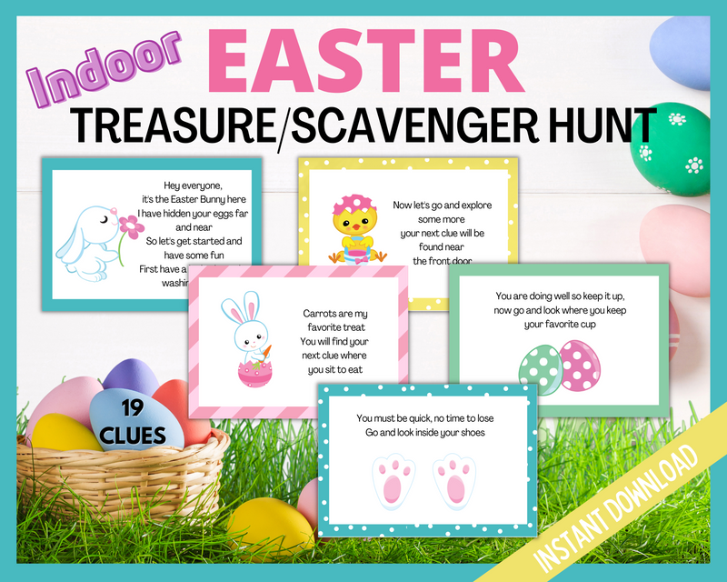 Kids indoor easter egg treasure hunt