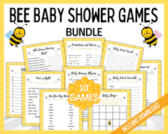 Bee baby shower games bundle