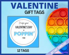 Valentines Day Gift Tag Blue Square