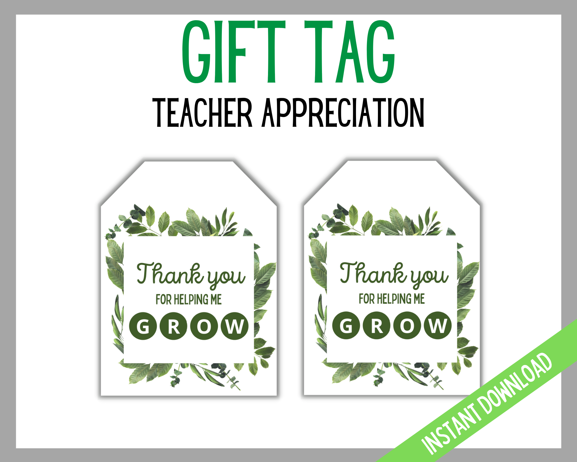 Teacher Thank You Gift Tag