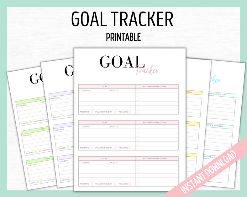 Printable Goal Tracker | LittleHaloJ