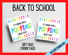 Back to school tags it's going to be a popping great year
