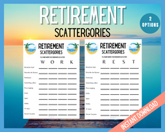 Retirement Scattergories game