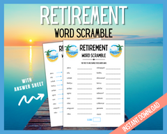 Retirement Word Scramble
